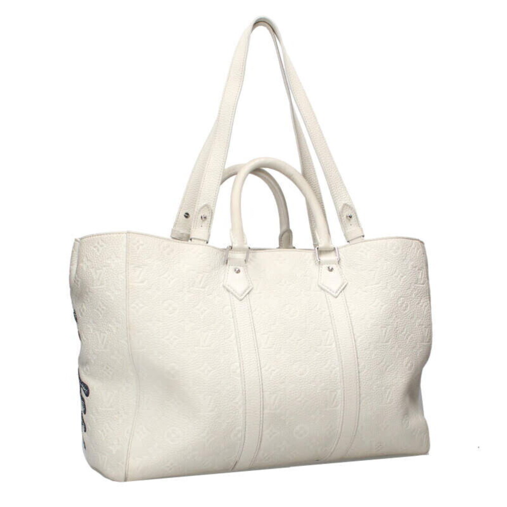 Louis Vuitton Taurillon Blue Monogram White Handbag Sac Plat